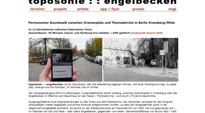 Luisenstadt-Geschichte im Soundwalk entlang des Luisenstädtischen Kanals