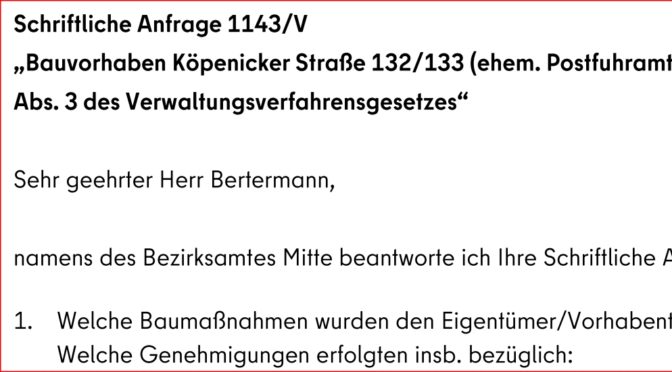 BA Mitte: Die Beseitigung alter Hallen und Garagen in ruinösem Zustand ist angezeigt …