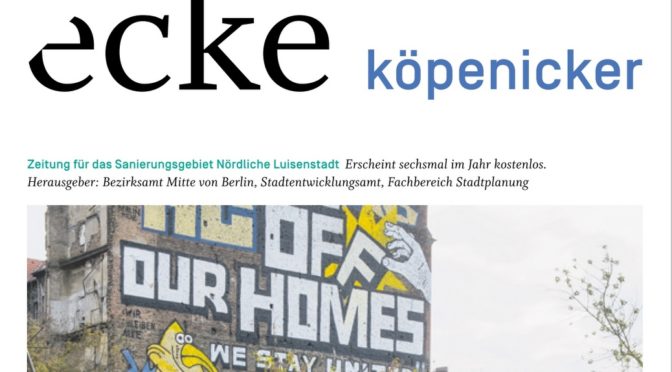 „ecke köpenicker“ No 5 November Dezember 2021 erschienen