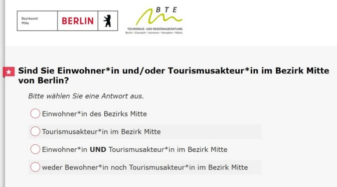 Liebe Einwohner*innen und Tourismusakteur*innen des Bezirkes Mitte von Berlin