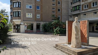 Heinrich-Heine-Denkmal vor dem dialog 101 - Foto: Archiv BV - Klick für eine Großansicht