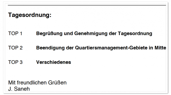 Beendigung der Quartiersmanagement-Gebiete in Mitte. Wieso das?
