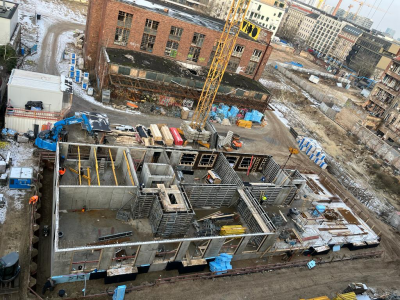 Postfuhramt wird Postyard - Baustelle im Februar März 2023