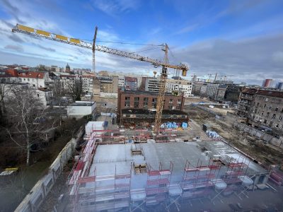 Postfuhramt wird Postyard - Baustelle im Februar März 2023
