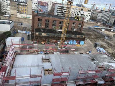Postfuhramt wird Postyard - Baustelle im Februar März 2023