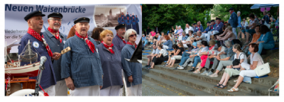 Shanty Chor Waisenbrücke und Zuschauer. - Foto: Ch. Eckelt