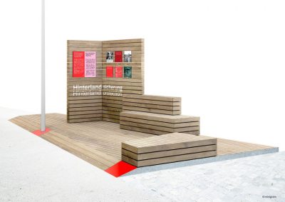 Entwurf: Eine Geschichtsinsel "Hinterlandsicherung" (Büro Minigram)