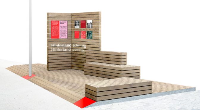 Für den Spreeuferweg: Geschichtsinseln aus Holz