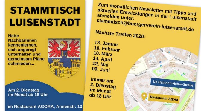 Der Luisenstadt-Stammtisch geht auch 2026 weiter